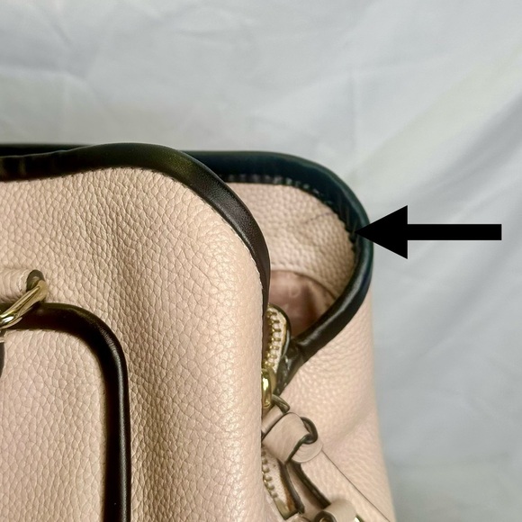 KATE SPADE Ward Place Evangelie Beige Pink Mauve Top Handle Leather Satchel Bag - Picture 13 of 15